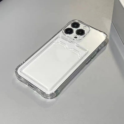 Shockproof Silicone Clear wallet Case for iPhone